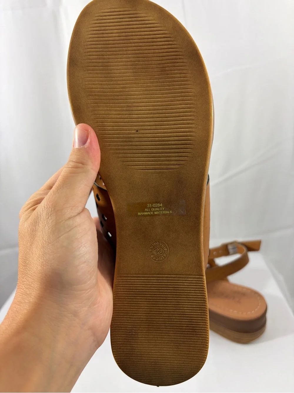 NWT Tuscany East Street Women's Size 7W Tan Cutout Slingback Sandals